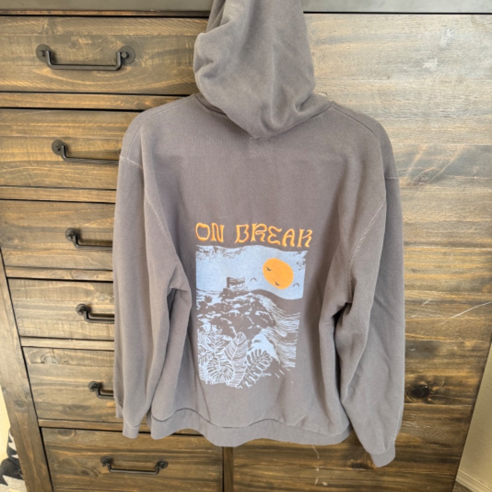 GUC Marine Layer Signature Fleece Graphic Popover Hoodie, Sz Large - Picture 6 of 7